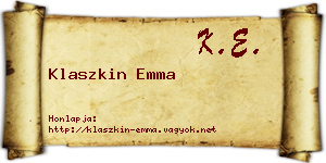 Klaszkin Emma névjegykártya